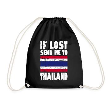 Thailand Flagge Spruch - Turnbeutel - Schwarz - Vorne