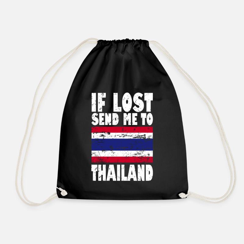 Thailand Flagge Spruch - Turnbeutel - Schwarz