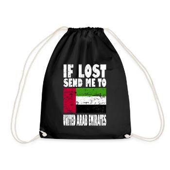 United Arab Emirates Flag Saying - Drawstring Bag - black - Front