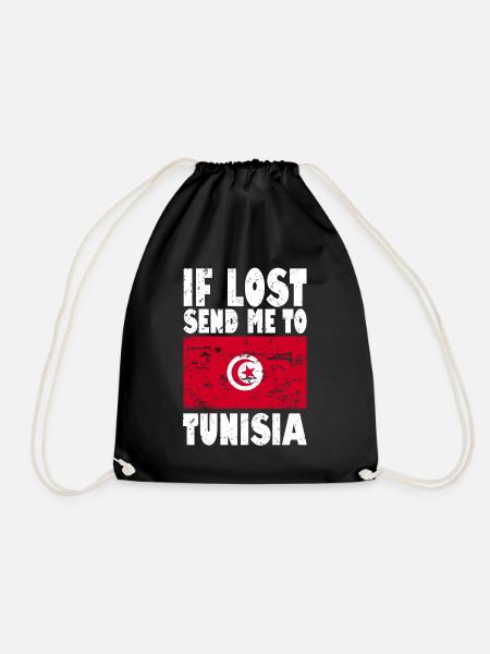Tunesien Flagge Spruch - Turnbeutel - Schwarz