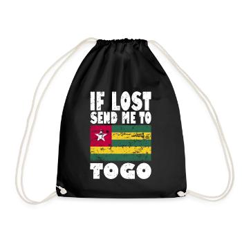 Togo Flagge Spruch - Turnbeutel - Schwarz - Vorne