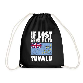 Tuvalu Flagge Spruch - Turnbeutel - Schwarz - Vorne