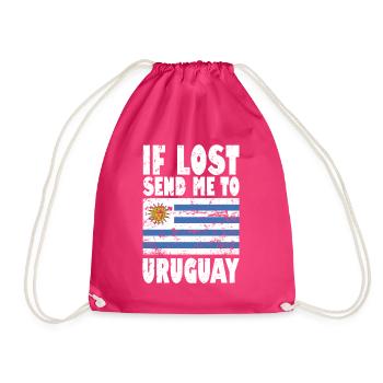 Uruguay Flagge Spruch - Turnbeutel - Fuchsia - Vorne