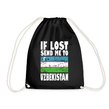 Drapeau de l’Ouzbékistan - Sac de sport léger - noir - Devant