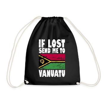 Vanuatu Flagge Spruch - Turnbeutel - Schwarz - Vorne