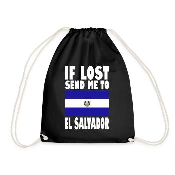 El Salvador Flag Slogan - Drawstring Bag - black - Front