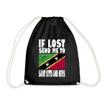 Saint Kitts and Nevis Flag Saying - Drawstring Bag - black - Front