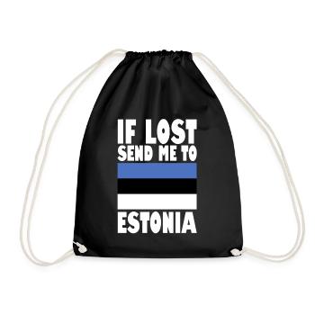 Estonia Flag Saying - Drawstring Bag - black - Front