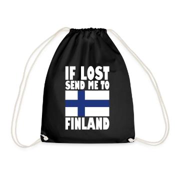Drapeau de la Finlande - Sac de sport léger - noir - Devant