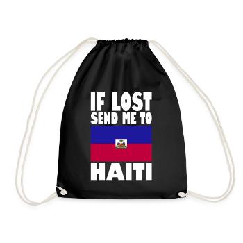 Slogan du drapeau d’Haïti - Sac de sport léger - noir - Devant