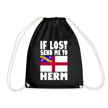 Herm Flagge Spruch - Turnbeutel - Schwarz - Vorne