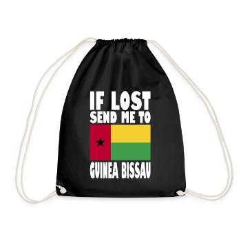 Guinea Bissau Flag Saying - Drawstring Bag - black - Front