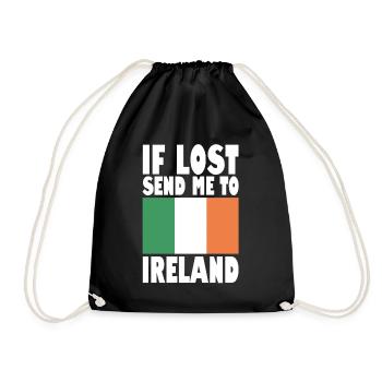 Ireland Flag Saying - Drawstring Bag - black - Front