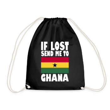 Ghana Flag Saying - Drawstring Bag - black - Front