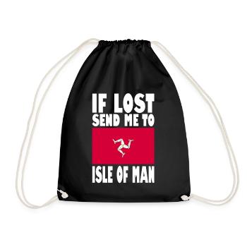 Isle of man flag saying - Drawstring Bag - black - Front