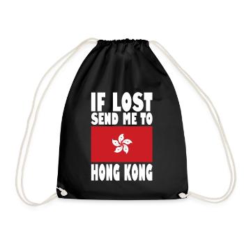 Hong Kong Flagge Spruch - Turnbeutel - Schwarz - Vorne