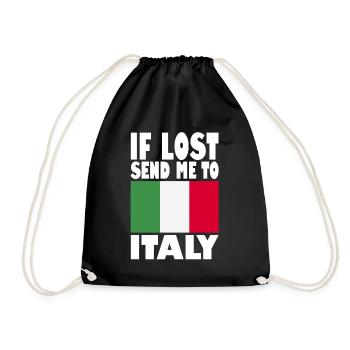 Italien Flagge Spruch - Turnbeutel - Schwarz - Vorne