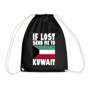 Kuwait Flagge Spruch - Turnbeutel - Schwarz - Vorne
