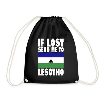 Lesotho Flagge Spruch - Turnbeutel - Schwarz - Vorne