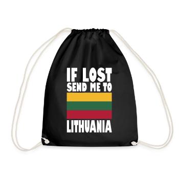Lithuania Flag Saying - Drawstring Bag - black - Front