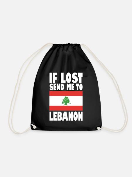 Libanon Flagge Spruch - Turnbeutel - Schwarz
