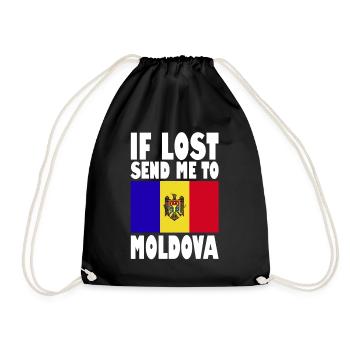 Moldova Flag Slogan - Drawstring Bag - black - Front
