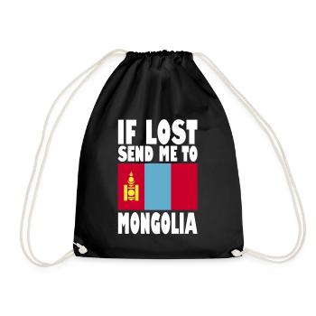 Mongolia Flag Saying - Drawstring Bag - black - Front