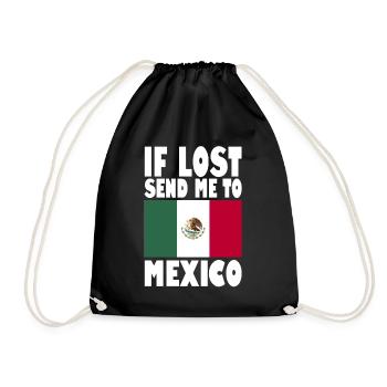 Mexico Flag Saying - Drawstring Bag - black - Front