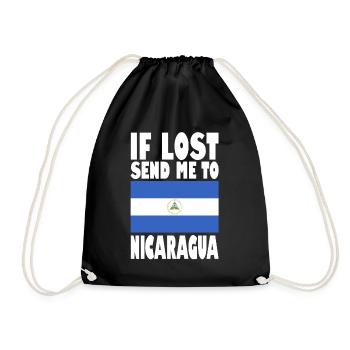 Nicaragua Flagge Spruch - Turnbeutel - Schwarz - Vorne