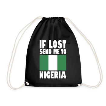 Nigeria Flag Saying - Drawstring Bag - black - Front