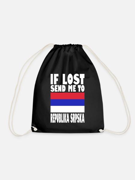 REPUBLIKA SRPSKA Flagge Spruch - Turnbeutel - Schwarz