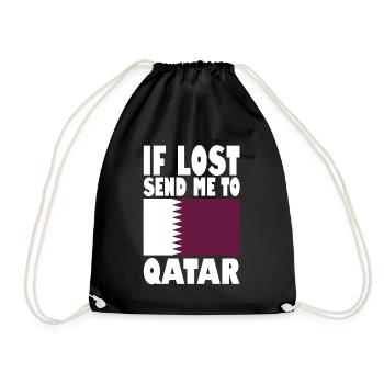 Slogan du drapeau du Qatar - Sac de sport léger - noir - Devant