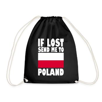 Poland Flag Slogan - Drawstring Bag - black - Front