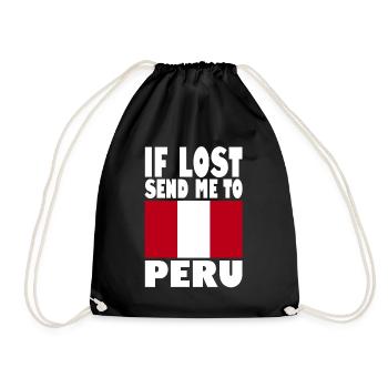 Peru Flag Saying - Drawstring Bag - black - Front