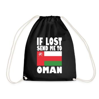 Oman Flag Saying - Drawstring Bag - black - Front