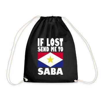 Saba Flagge Spruch - Turnbeutel - Schwarz - Vorne