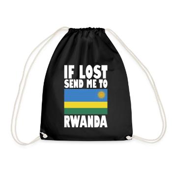 Rwanda Flagge Spruch - Turnbeutel - Schwarz - Vorne