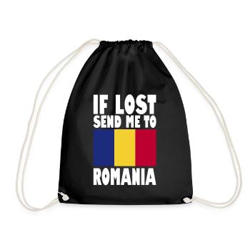 Romania Flag Slogan - Drawstring Bag - black - Front