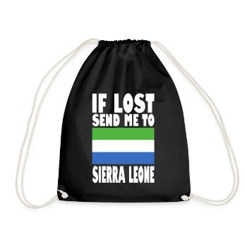 Sierra Leone Flag Saying - Drawstring Bag - black - Front