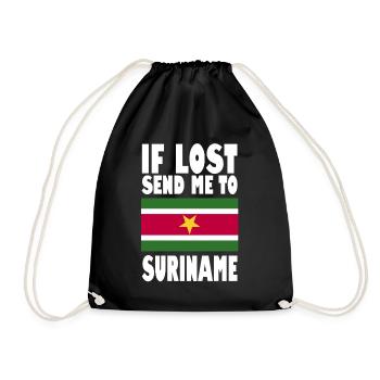 Suriname Flagge Spruch - Turnbeutel - Schwarz - Vorne