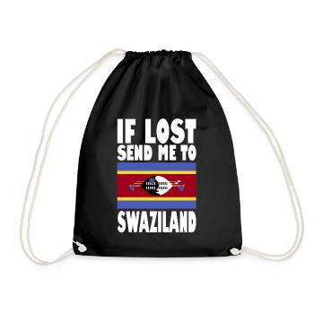 Swasiland Flagge Spruch - Turnbeutel - Schwarz - Vorne