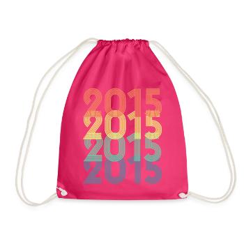 Cool Retro 2015, 8 Years Old, 8th Birthday Kids - Drawstring Bag - fuchsia - Front
