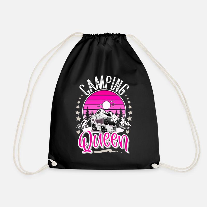 Camping Queen Camper Campen Oma - Turnbeutel - Schwarz