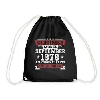 Oldtimer Septembre 1978 Cadeau de 44e anniversaire - Sac de sport léger - noir - Devant