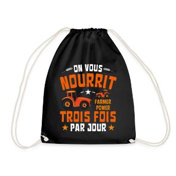 Agriculteurs : On vous nourrit trois fois par jour - Sac de sport léger - noir - Devant