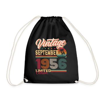 Septembre Né 1956 Cadeau du 66e anniversaire - Sac de sport léger - noir - Devant