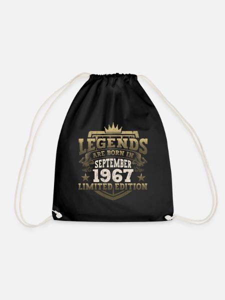 Legende September 1967 55. Geburtstag Geschenk Fun - Turnbeutel - Schwarz