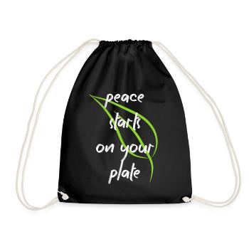 Vegan Vegan Animal Welfare Vegetarian Vegetarian - Drawstring Bag - black - Front