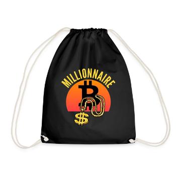Bitcoin Hip-Hop Millionaire BTC - Drawstring Bag - black - Front