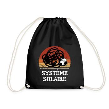 Système solaire science Vintage Sunset Rétro - Sac de sport léger - noir - Devant